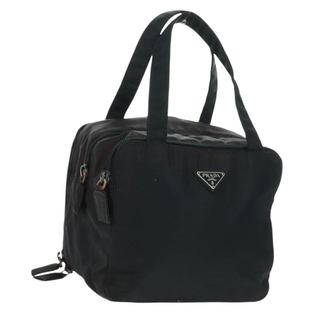 PRADA Hand Bag Nylon Black Silver Auth 161692 - Picture 1 of 16
